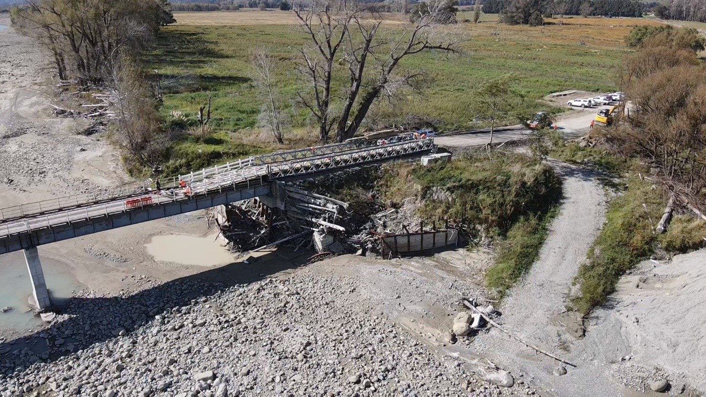 Ruatorea Bailey bridge installed April 2024