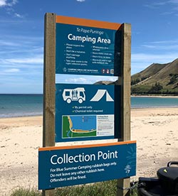 Rubbish collection point sign Rubbish collection point sign