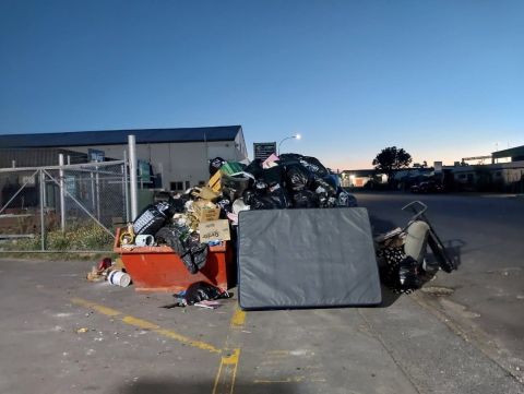 Illegal dumping at transfer station gate