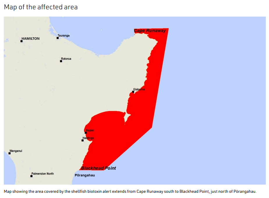 Map of warning area