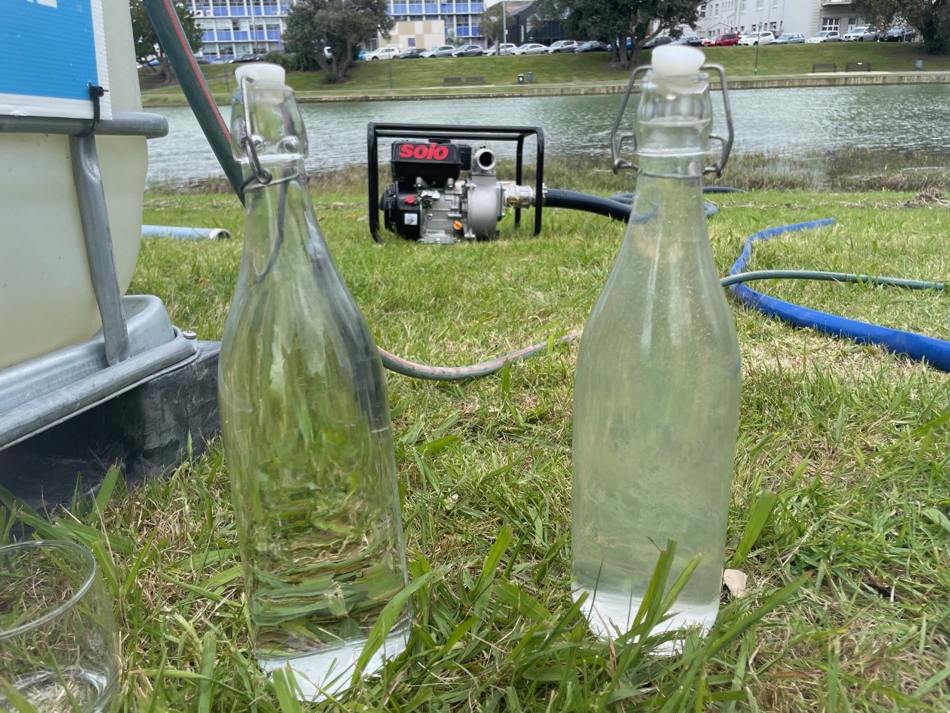water from river in bottle